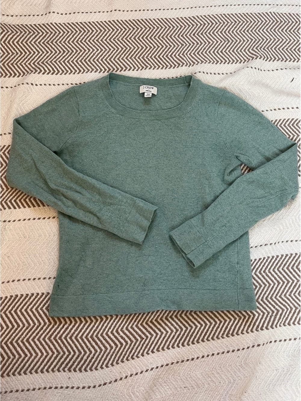 J.Crew Teddie Sweater in Green XS Merino Wool Blend
